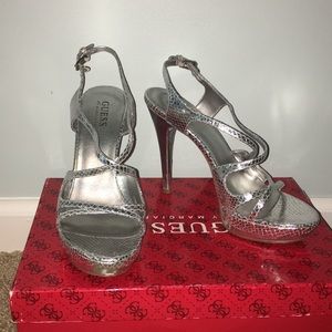 Guess silver heels
